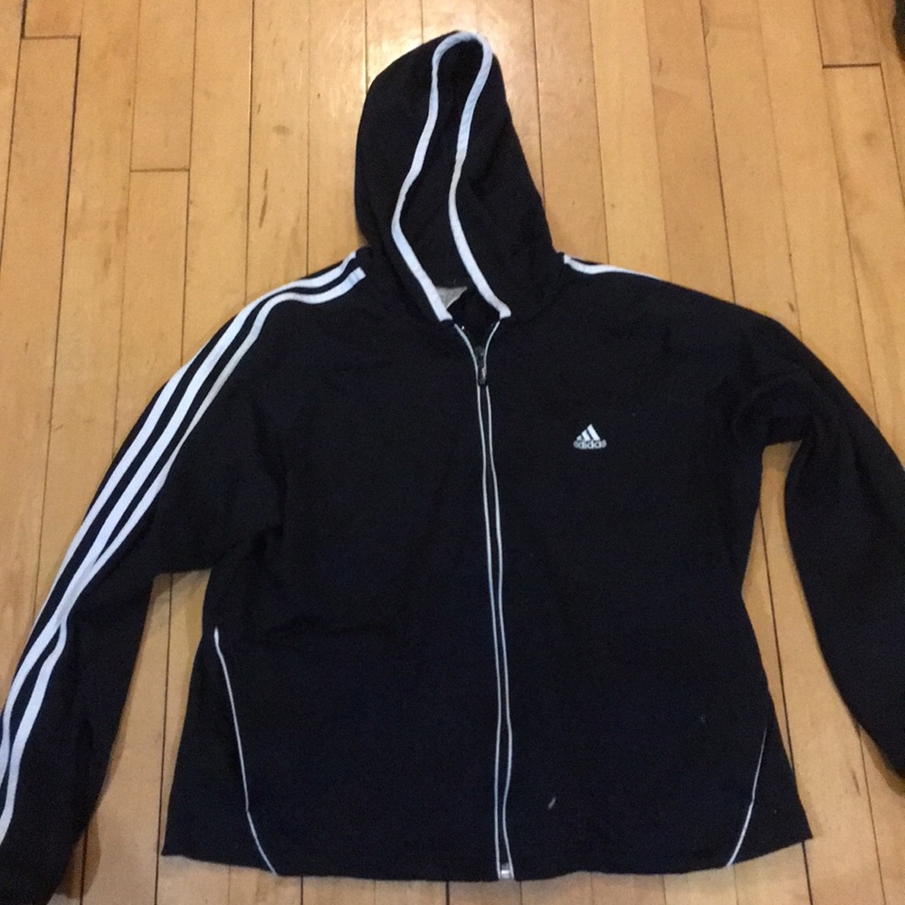 Vintage black adidas zip up hoodie